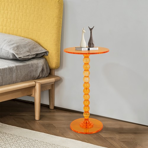 Orange acrylic end table 30cm - orange,