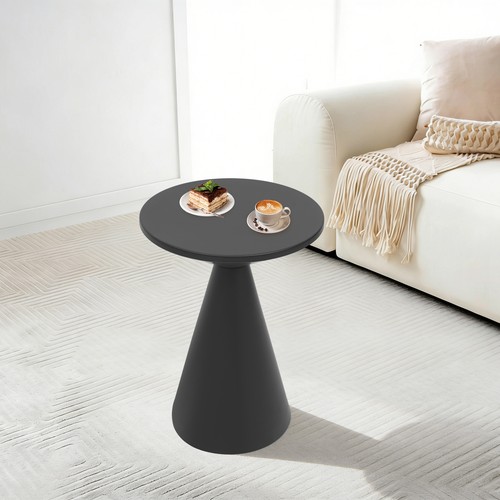Black round metal coffee - metal, table